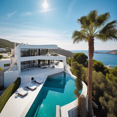 Luxury Villa with a pool in Ibiza - Generative AI
