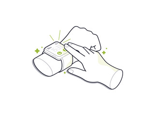 Hand Activity Gesture Illustration PS Stick Game Pushing Button Money Cart Touch holding swiping pinching screen typing on keyboard swiping card