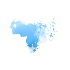 Country map watercolor sublimation background on white background. Venezuela