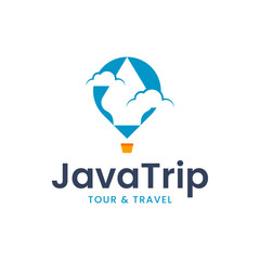 Modern logo combination of hot air balloon, puppet and cloud. It is suitable for travel companies and the like.