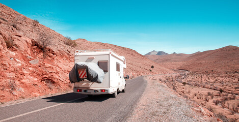 Motorhome on the road in Morocco