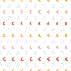 Seamless pattern with colorful moon