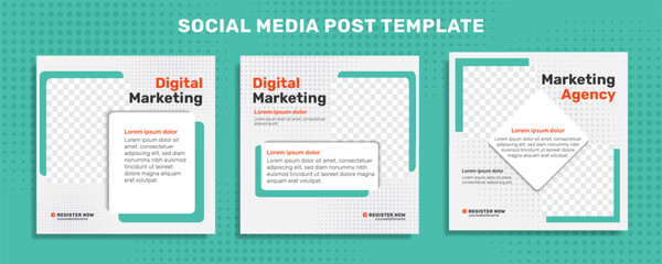 Digital marketing agency social media post and corporate web banner template