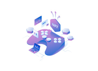 Isometric Crypto Currency Cryptocurrency Illustration Blockchain trading investment conversion security NFT Wallet Game Music Movie Product Digital Mining Technology IOT IT