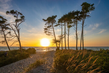 Sonnenuntergang am Darßer Weststrand.