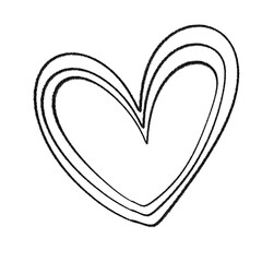 Black pencil heart doodle line.	
