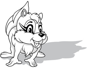 Drawing of a Smiling Squirrel on All Four Paws
