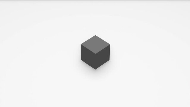 Abstract 3d render of disassembled and assembled cube shape in isometric view. Computer generated loop animation. 4K seamless motion design