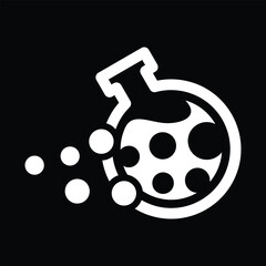 Obraz premium Speed lab flask bottle symbol or icon. Unique science and laboratory logotype design template. 