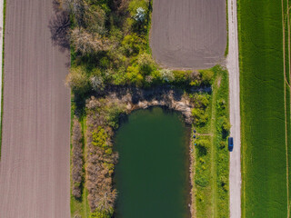 canal ending in fields