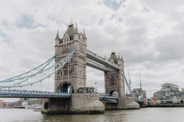 Fototapeta na wymiar View of London Tower Bridge over Thames