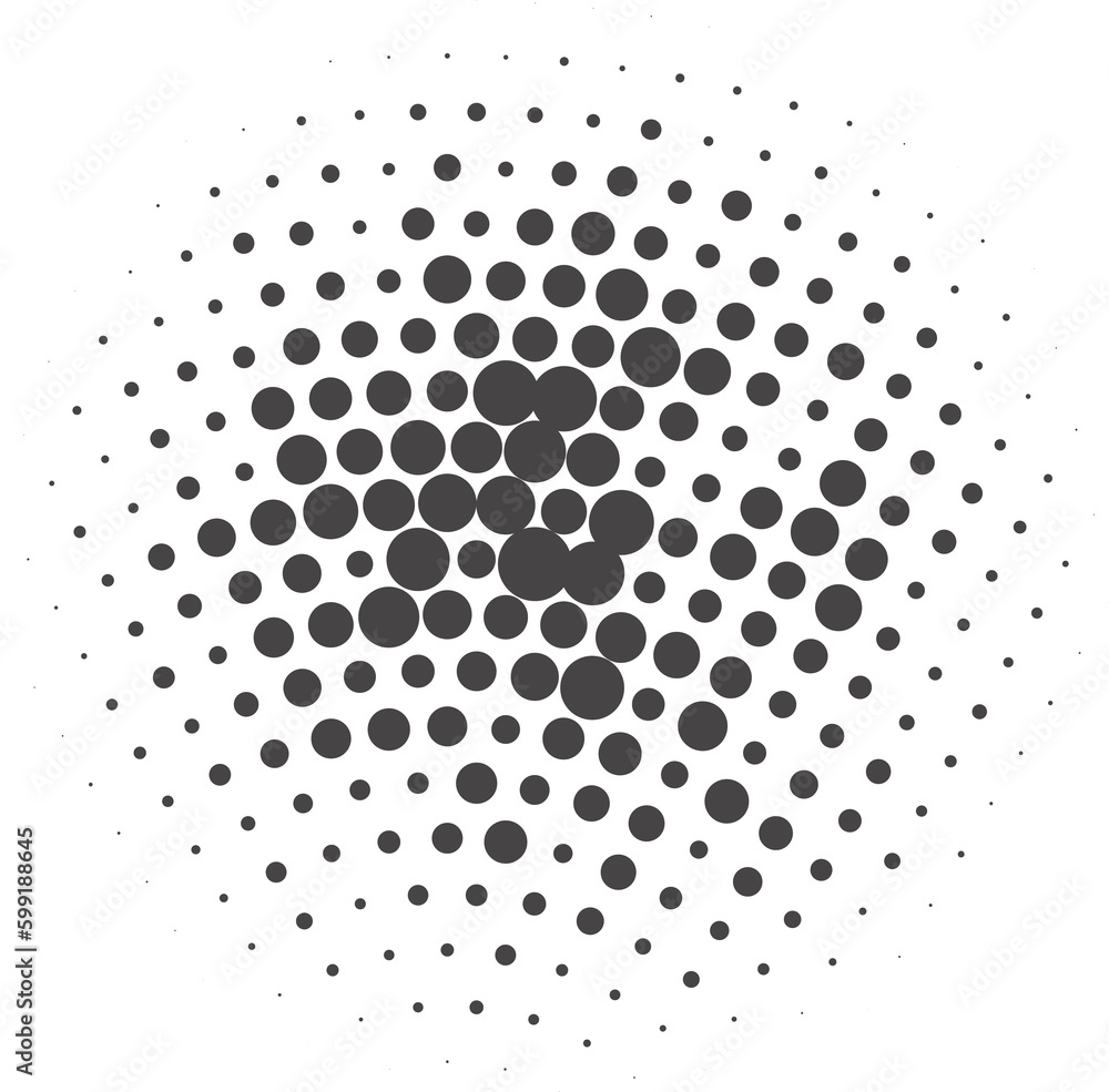 Poster circle dots with halftone pattern. round gradient background. element with gradation points texture.
