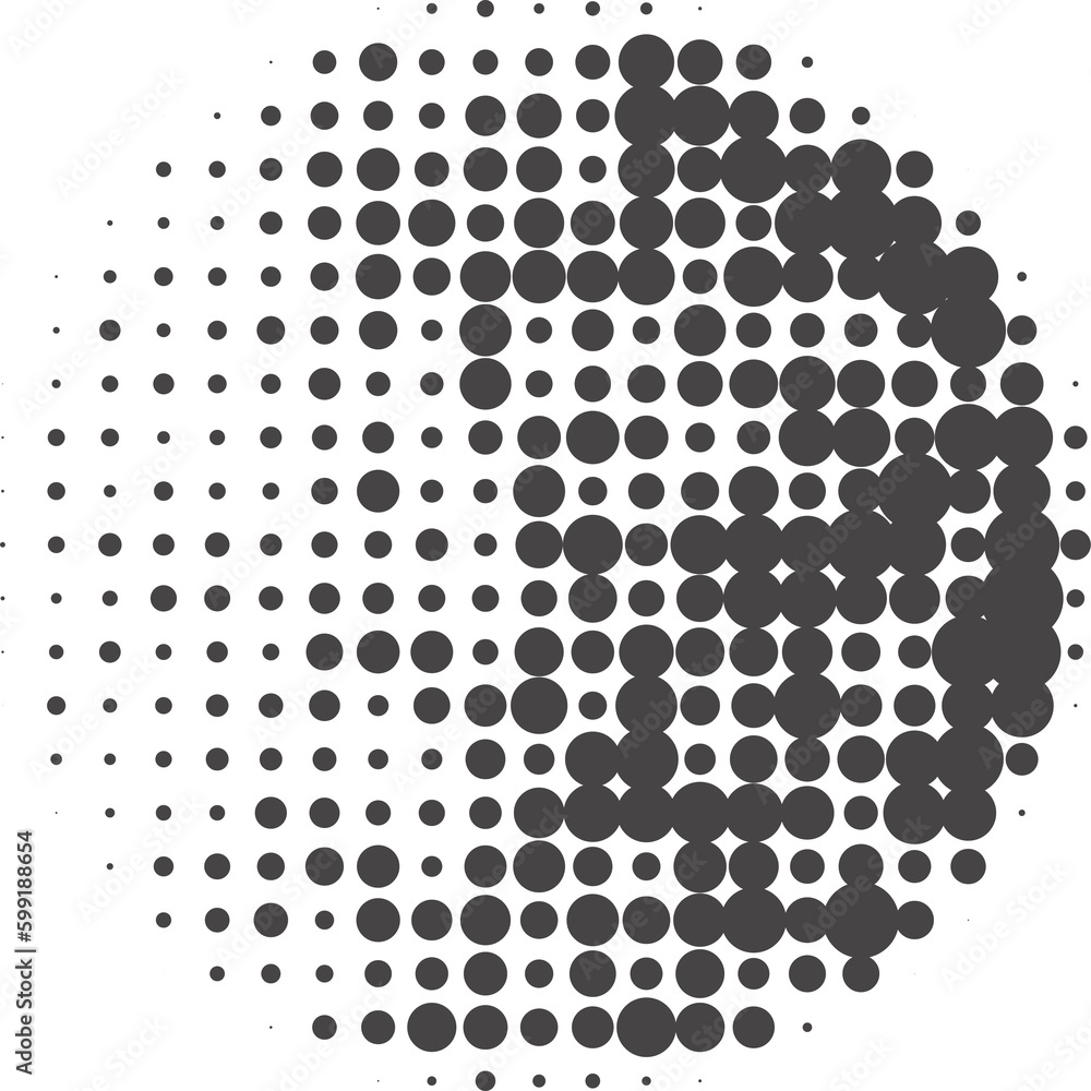 Poster circle dots with halftone pattern. round gradient background. element with gradation points texture.
