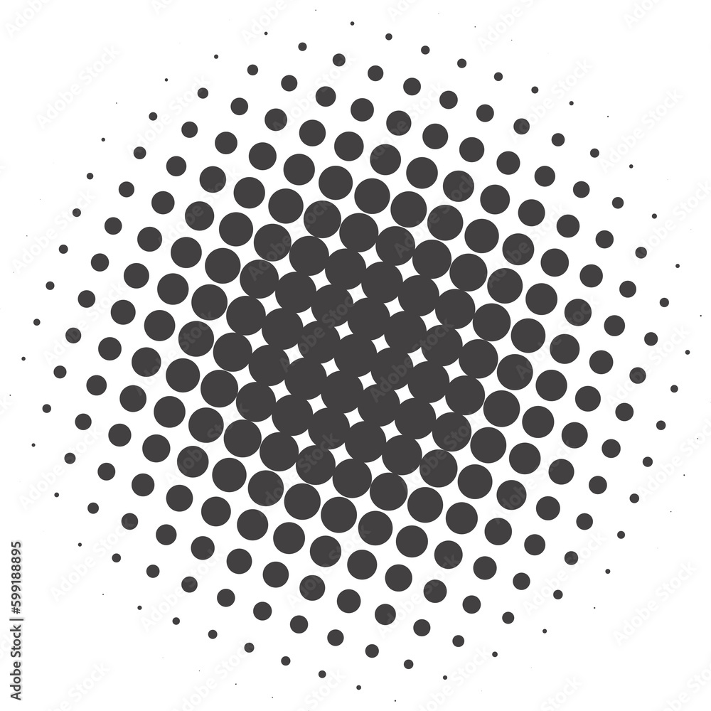 Poster circle dots with halftone pattern. round gradient background. elements with gradation points texture