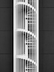 An external staircase creating a minimalistic facade