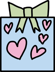 The Gift box cartoon style png image