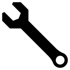 wrench icon with black solid style