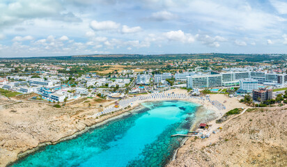 Fototapeta premium Landscape with Vathia Gonia, Ayia Napa , Cyprus island