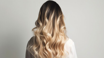 Naklejka premium Colored hairs in ombre or balayage technic. Created with ai generative tools