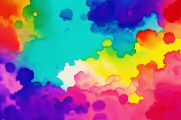 Abstract colorful background. Watercolor paint. Digital art, Generative AI
