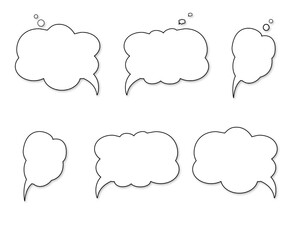 Speech bubble with shadows isolated on transparent background. For text, thought, talk, message, dialogue.	