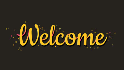 welcome hand written calligraphy banner illustration