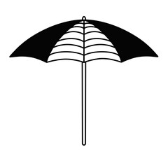 Black doodle beach umbrella.