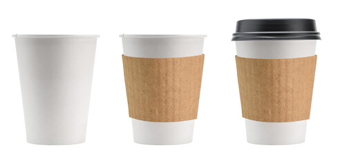 White paper coffee cup collection