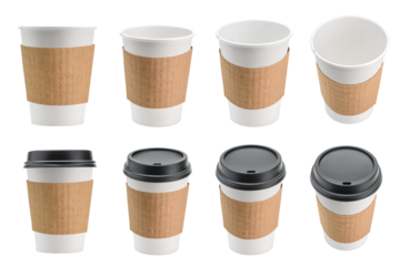 White paper coffee cup collection