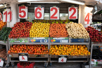 Colorful outdoor produce market