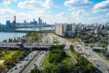 Apartment Landscape in Seoul, Korea