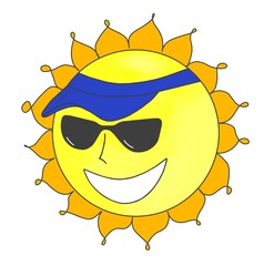 Happy smiling Sun with sunglasses