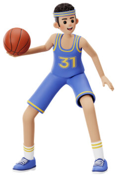 Basketball Player Ready To Pass 3D Character
