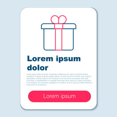 Line Gift box icon isolated on grey background. Merry Christmas and Happy New Year. Colorful outline concept. Vector