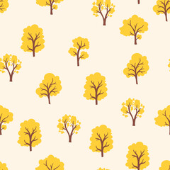 Seamless pattern of Autumn trees vector
