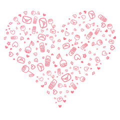 Pink Abstract heart shape outline.	