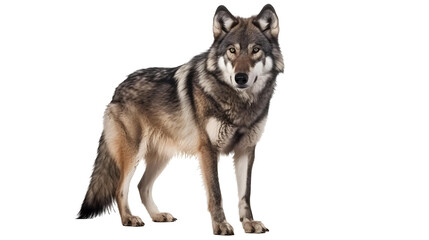 wolf, face shot isolated on transparent background, png, beautiful, generative AI