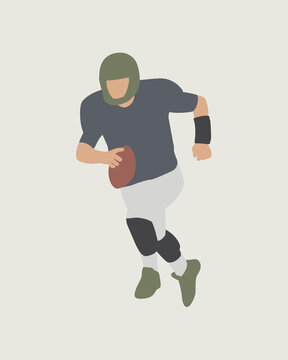 illustration an american football athlete, who was running with the ball