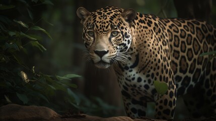 Fototapeta na wymiar Incredible Jaguar in Natural Habitat AI Generated