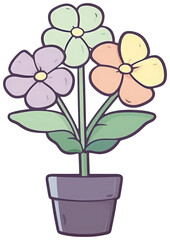 Naklejka na ściany i meble Flower sticker transparent illustration.