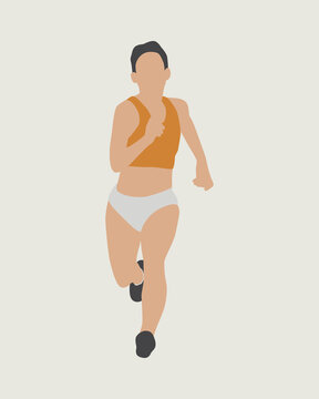 illustration design of a female running athlete, who is seen running
