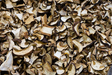 Dried sliced mushrooms for cooking