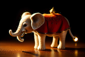 Illustration of elephant in African safari,