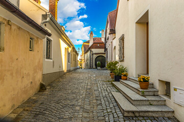 Streets in Melk town in Wachau valley. Lower Austria.
