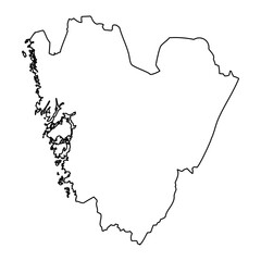 Vastra Gotaland county map, province of Sweden. Vector illustration.