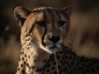 Naklejka na ściany i meble Stunning Cheetah in Motion: Wildlife Beauty - AI Generated Generative AI