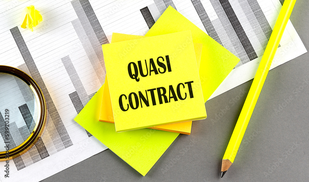 Poster quasi contract text on sticky on sticky on chart with pen