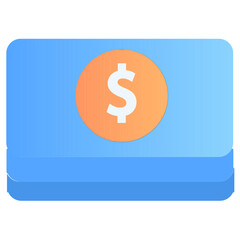 The cash icon is a universal symbol for money, wealth, and finance, suitable for banking or payment-related services
