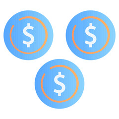 The Dollar Coin icon is a symbol of money, wealth, and financial value, commonly used in financial or investment-related apps and websites