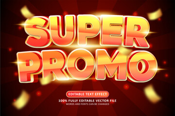 Super promo 3d editable modern orange text effect